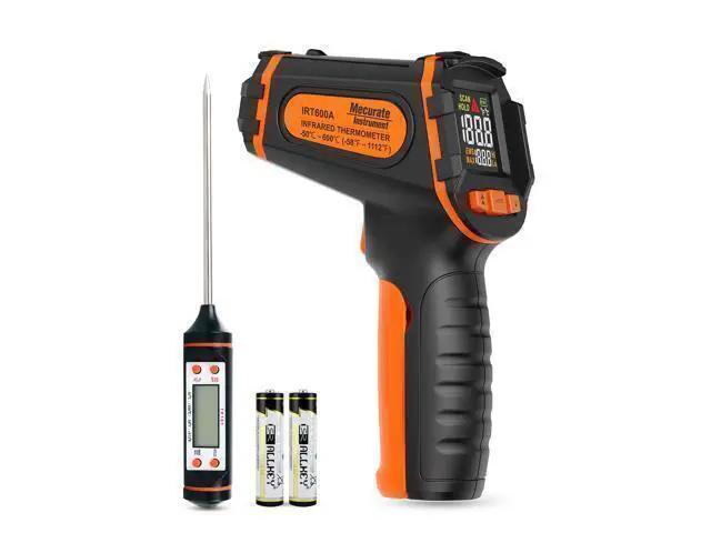 Alt view image 7 of 7 - Infrared Thermometer Gun -58°F to 1112°F, Laser Temperature Gun with Adjustable Emissivity, Max/Min/Hold for Cooking, BBQ, Freezer, Industrial Use,with Long Probe Meat Thermometer