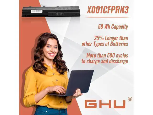 Alt view image 5 of 6 - GHU New Battery MU06 MU09 593553-001 593554-001 58 Wh Compatible with HP G62 G42 586028-341 588178-141 WD548AA WD549AA 593562-001 584037-001 HSTNN-LB0W HSTNN-UB0W HSTNN-LB0W HSTNN-CBOW HSTNN-I84C
