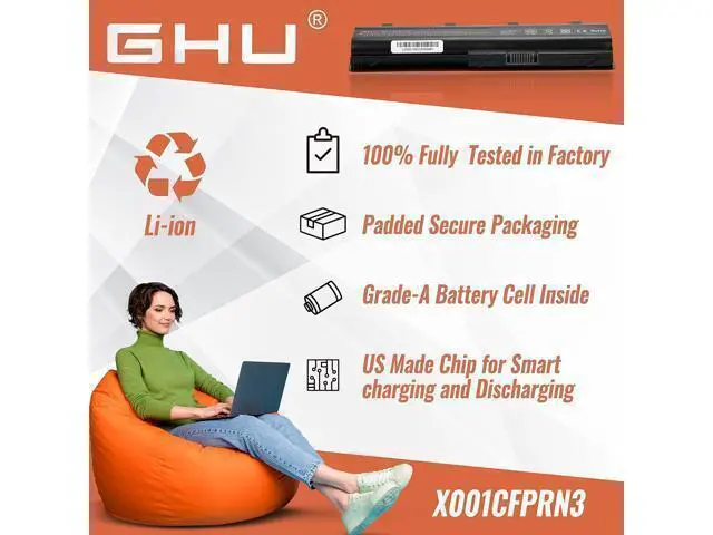 Alt view image 6 of 6 - GHU New Battery MU06 MU09 593553-001 593554-001 58 Wh Compatible with HP G62 G42 586028-341 588178-141 WD548AA WD549AA 593562-001 584037-001 HSTNN-LB0W HSTNN-UB0W HSTNN-LB0W HSTNN-CBOW HSTNN-I84C