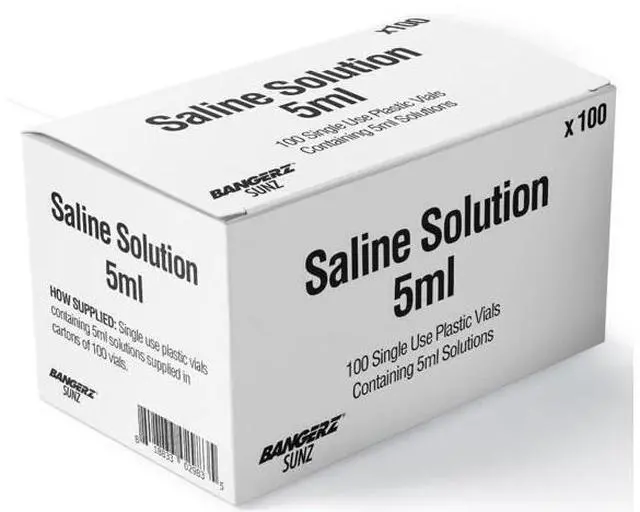 Alt view image 2 of 7 - Saline Solution 5ml Unit, 100 per Box