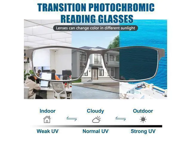 Alt view image 2 of 5 - GHDBFMB Progressive Reading Glasses Photochromic Zero on Top Multifocus Readers TR90 Multifocal Transition Sunglasses 1.0