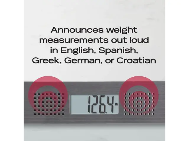 Alt view image 3 of 7 - Talking Bathroom Scale for Seniors, 440 lb Capacity Glass Digital Body Weight Scale with Loud Voice Readout, Gray
