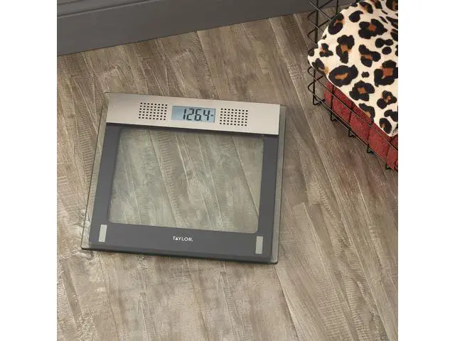 Alt view image 5 of 7 - Talking Bathroom Scale for Seniors, 440 lb Capacity Glass Digital Body Weight Scale with Loud Voice Readout, Gray