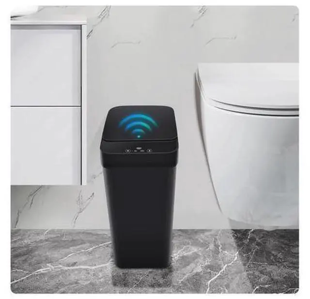 Alt view image 7 of 7 - 2 Pack Bathroom Trash can,Smart Touchless Trash Can,Automatic Motion Sensor Trash Bin with Lid,2.4 Gallon Garbage Can, Kitchen, Bathroom, Office, Bedroom Trash can (Black+Black)