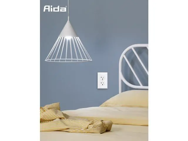 Alt view image 7 of 7 - AIDA 20 Amps Outlets Duplex Electrical Receptacle Outlets,WR&TR, Wall Plate Included,Receptacle Wall Outlet,Residential,TR,3-Wire, Self-Grounding Clip, NEMA 5-20R,UL Listed 10 Pack, White