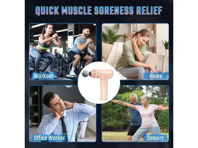 Alt view image 6 of 6 - Massage Gun Deep Tissue, Muscle Massage Gun with 9 Attachment Heads 20 Speeds & Silent Brushless Motor for Pain Relief, Handheld Percussion Back Massager Gun for Athletes(Pink)