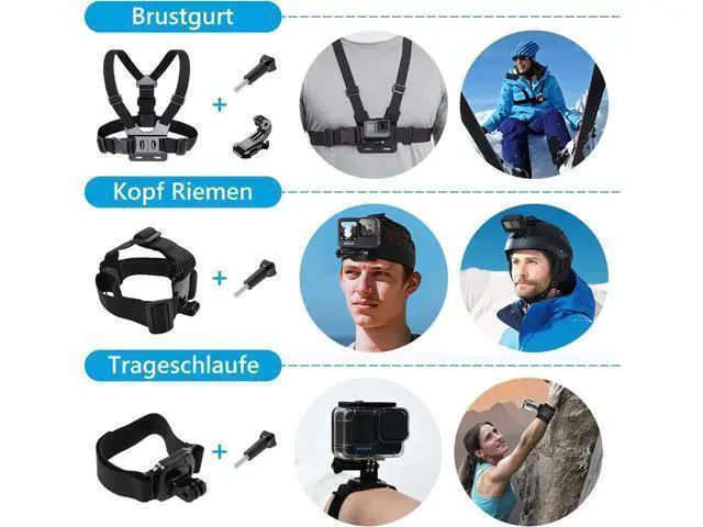 Alt view image 6 of 7 - BONAEVER Accessory Set Kit Bundle for GoPro Hero 12/11/10/9 Black Waterproof Protective Case Waterproof Housing Snorkelling Accessories Bicycle Mount Selfie Bar Head Strap for GoPro Hero 9 10 11 12