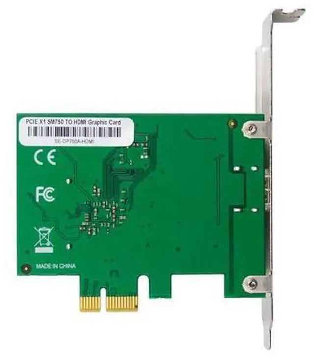 Alt view image 4 of 4 - PCIe x1 to Single HDMI Embedded Graphics Card 2D Graphic Accelerator, SM750, for Industrial & Embedded Applications