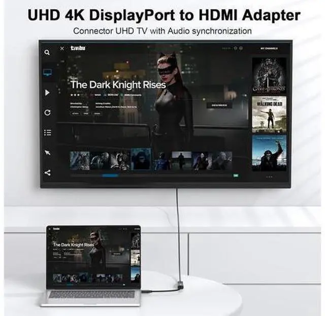 Alt view image 3 of 7 - DisplayPort to HDMI Adapter 4K 5-Pack Display Port DP to HDMI Adapter Cable Male to Female Compatible with Computer Monitor TV Projector (5 Black)