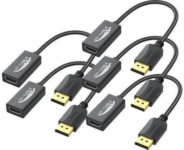 Main image of DisplayPort to HDMI Adapter 4K 5-Pack Display Port DP to HDMI Adapter Cable Male to Female Compatible with Computer Monitor TV Projector (5 Black)