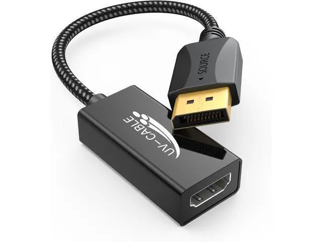 Alt view image 7 of 7 - DisplayPort to HDMI Adapter 4K 5-Pack Display Port DP to HDMI Adapter Cable Male to Female Compatible with Computer Monitor TV Projector (5 Black)