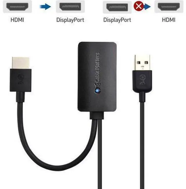 Alt view image 4 of 7 - HDMI to DisplayPort Adapter (HDMI to DP Adapter) with 4K Video Resolution Support