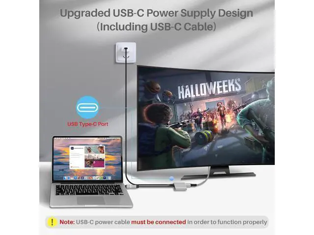 Alt view image 4 of 5 - DisplayPort to Dual HDMI Adapter (Dual 4K@60Hz) DP Male to 2 HDMI Female 0.6 Feet Gaming