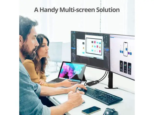 Alt view image 7 of 7 - SIIG 2-Port Mini DisplayPort 1.2 to 2 HDMI MST Hub Video Splitter, DisplayPort Daisy Chain Monitor, Not for MacOS, TAA Compliant (CE-DP0L11-S1)