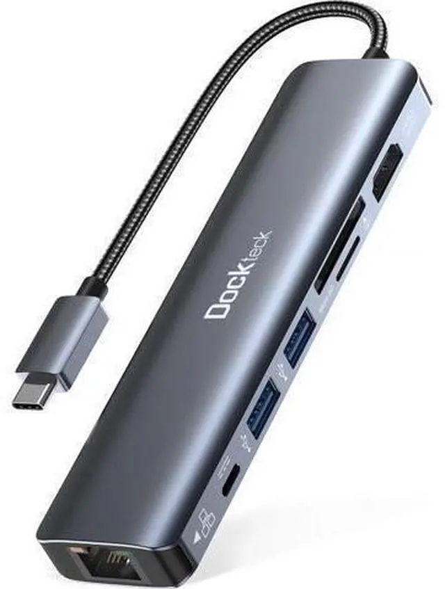 Main image of 7-in-1 USB C Hub with 4K 60Hz HDMI 1Gbps Ethernet 100W Power Delivery SD/TF Card Slots USB 3.0 Data Ports for MacBook iPad Pro XPS