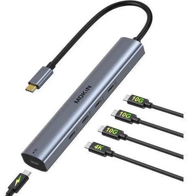Main image of USB C Hub 10Gbps USB C Splitter with 4K@60Hz Video Output 100W PD Charging Data Transfer USB4 Multiport Dongle for MacBook Pro iPad Pro and Type-C Devices