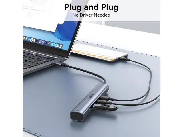 Alt view image 7 of 7 - USB C Hub 10Gbps USB C Splitter with 4K@60Hz Video Output 100W PD Charging Data Transfer USB4 Multiport Dongle for MacBook Pro iPad Pro and Type-C Devices
