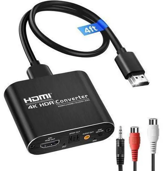 Main image of HDMI ARC Audio Extractor Converter 4K@60Hz HDMI to Optical Toslink SPDIF + 3.5mm AUX Jack Stereo Audio Adapter Converter Splitter Inserter Embedder Support HDCP2.2 Digital PCM DTS 5.1