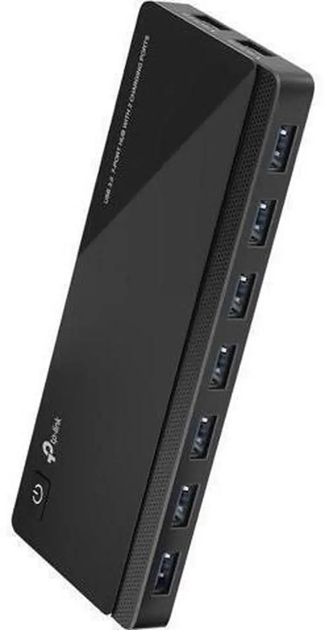 Main image of Powered USB Hub 3.0 with 7 USB 3.0 Data Ports and 2 Smart Charging USB Ports. Compatible with Windows Mac Chrome & Linux OS with Power On/Off Button 12V/4A Power Adapter(UH720)