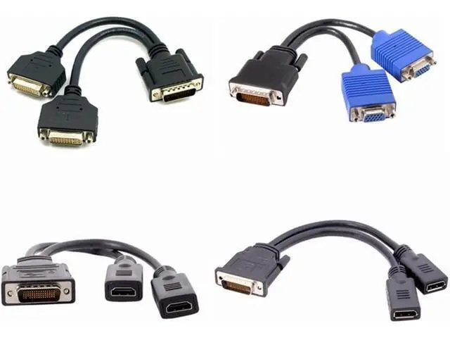 Alt view image 3 of 3 - DMS 59Pin Male to 2 HDMI V/GA DVI DP Female Y Splitter Extension Cord Adapter for Graphics Card Computer TV PC M>oni>tor Projector(DMS 59Pin-2 DVI)