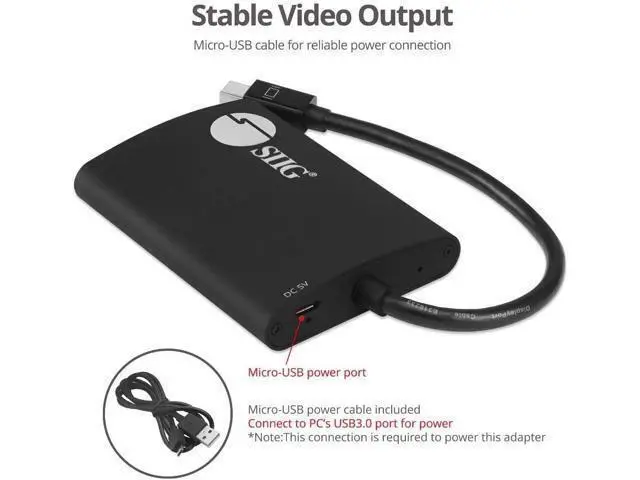 Alt view image 5 of 7 - SIIG 2-Port Mini DisplayPort 1.2 to 2 HDMI MST Hub Video Splitter, DisplayPort Daisy Chain Monitor, Not for MacOS, TAA Compliant (CE-DP0L11-S1)