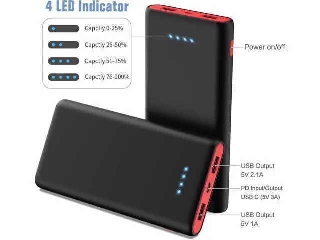 Alt view image 4 of 7 - Portable Charger Power Bank 25800mAh 5V/3A Fast Charging Portable Phone Charger 3 USB Ports External Battery Pack Backup Travel Camping Essential for iPhone 17/16/15/14 Galaxy Android iPad etc