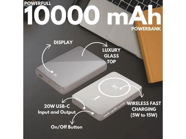 Alt view image 4 of 6 - SU Lite Magnetic Power Bank 10000mAh 20W Fast Charge USB-C Wireless Charger MagSafe Compatible Support iPhone Google Pixel AirPod Slim 0.60 Lightweight Portable Charger with Carrybag