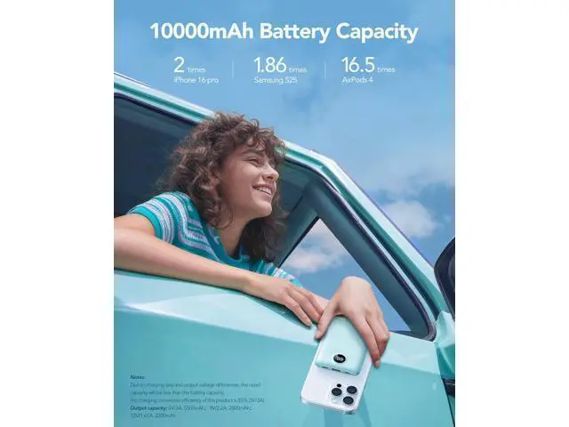 Alt view image 6 of 7 - Mini Portable Charger with Built-in Cables 22.5W Fast Charging Power Bank USB-C Small Battery Pack 10000mAh Travel Essential Slim Battery for iPhone 17/16/15/14 25/24 and More