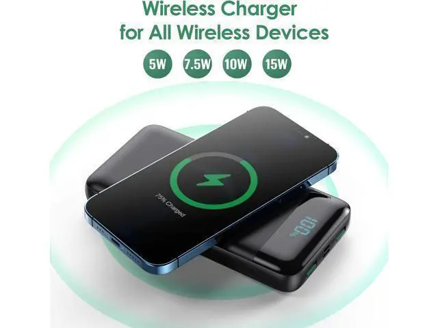 Alt view image 6 of 7 - Wireless Portable Charger 30800mAh 15W Wireless Charging 25W PD QC4.0 Fast Charging USB-C Power Bank 4 Output Travel Essential External Battery Pack Compatible with iPhone 17/16/15/14 Galaxy Android