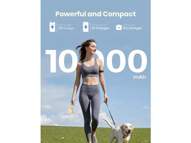 Alt view image 3 of 7 - for 30W-Fast-Charging Portable Charger Power-Bank 10000mAh Battery Pack with Built in USB-C Cables Small Compact Travel Cell Phone Power Bank for iPhone 17/16 Series - Beige