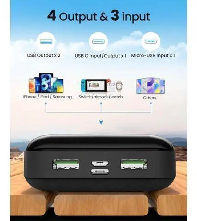 Alt view image 6 of 7 - Power Bank 50000mAh 22.5W Fast Charging Portable Charger USB C Quick Charge with 3 Outputs & 2 Inputs LED Display Huge Capacity External Cell Phone Battery Pack for iPhone iPad