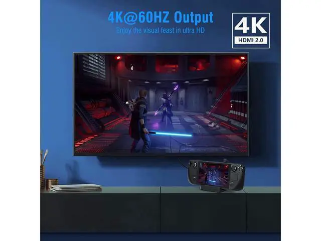 Alt view image 2 of 7 - BONAEVER Docking Station for Valve Steam Deck 4K 60Hz 1000Mbps LAN TV Docking Stand with HDMI 4K@60Hz Gigabit Ethernet 3 USB 3.0 PD 3.0 Fast Charging USB C