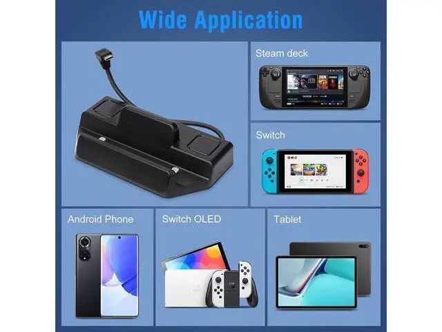 Alt view image 7 of 7 - BONAEVER Docking Station for Valve Steam Deck 4K 60Hz 1000Mbps LAN TV Docking Stand with HDMI 4K@60Hz Gigabit Ethernet 3 USB 3.0 PD 3.0 Fast Charging USB C