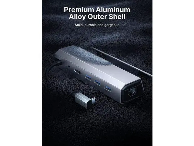 Alt view image 7 of 7 - Docking Station Compatible with Steam Deck, 6-in-1 Steam Deck Dock with HDMI 2.0 4K@60Hz, Gigabit Ethernet, 3 USB-A 3.0 and Full Speed Charging USB-C Port Compatible with Valve Steam Deck