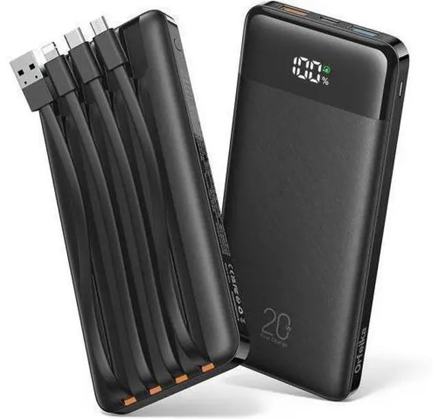 Main image of 20000mAh Power Bank Fast Charging Portable Charger with 4 Built-in Cables & 6 Outputs 20W PD USB C Battery Pack Compatible with iPhone 16/15 Galaxy Android iPad & More (Travel Essential)