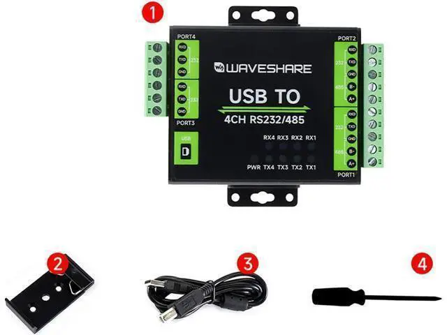 Alt view image 3 of 7 - Industrial Isolated USB to RS232/485 Converter Original FT4232HL Supports USB to USB to 4-Ch RS232, USB to 2-Ch RS232, USB to 2-Ch RS232/485