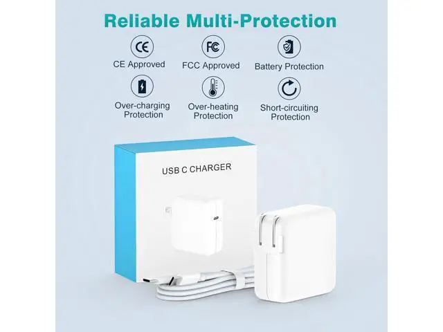 Alt view image 6 of 7 - Charger for MacBook Pro 16 14 inch MacBook Air 15 13 inch 2025 2024 2023 2022 2021 2020 2019 M4 M3 M2 M1 Super Compact 100W USB C Laptop Power Adapter 6.6FT USB-C Braided Cable Original Quality