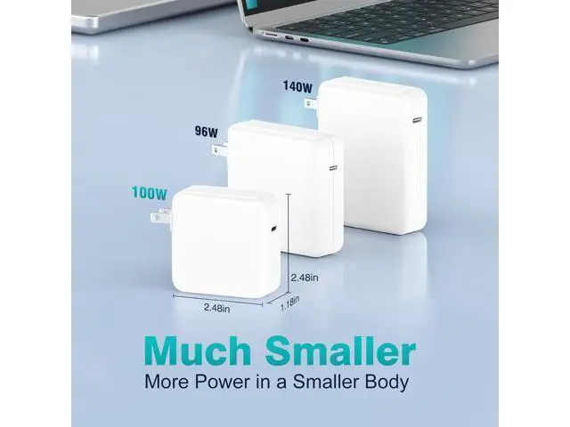 Alt view image 5 of 7 - Charger for MacBook Pro 16 14 inch MacBook Air 15 13 inch 2025 2024 2023 2022 2021 2020 2019 M4 M3 M2 M1 Super Compact 100W USB C Laptop Power Adapter 6.6FT USB-C Braided Cable Original Quality