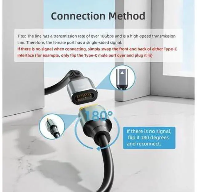 Alt view image 4 of 7 - HDMI to USB-C Female Port Adapter Cable 4K@60Hz Unidirectional HDMI to Type-C for Portable Monitors Laptops Projectors Xreal Air/Rokid AR Glasses