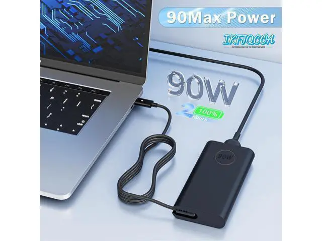 Alt view image 2 of 7 - 2025 New Slim 90W 65W USB C Laptop Charger for Latitude/Inspiron/Precision/XPS Computer Type C Fast Charging AC Power Adapter Cord