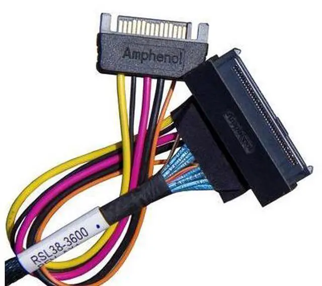 Alt view image 5 of 6 - 50CM HD Mini-SAS(SFF-8643) to U.2 (SFF-8639) NVMe SSD Cable