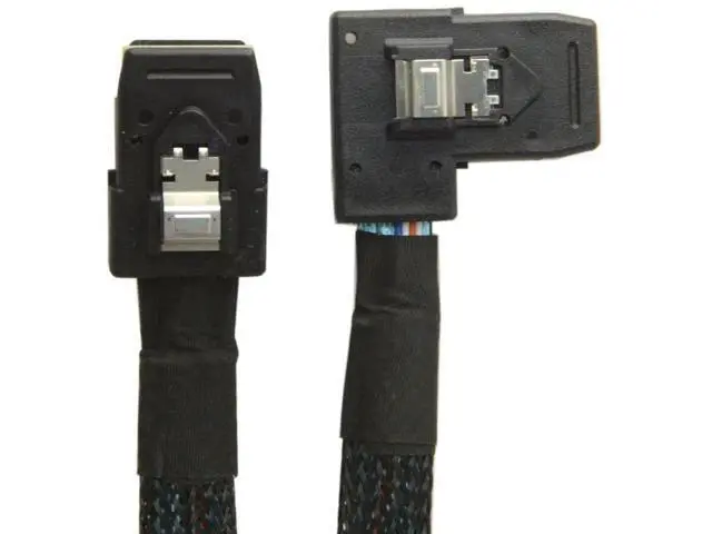 Alt view image 2 of 7 - 80cm Ultra Slim Flat Left Angled 90 Degree Mini SAS 36pin SFF-8087 to 8087 Data Raid Cable