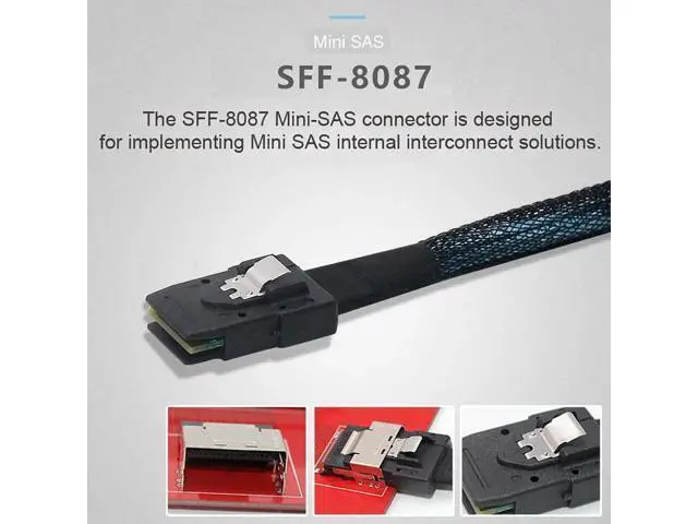 Alt view image 6 of 7 - 80cm Ultra Slim Flat Left Angled 90 Degree Mini SAS 36pin SFF-8087 to 8087 Data Raid Cable