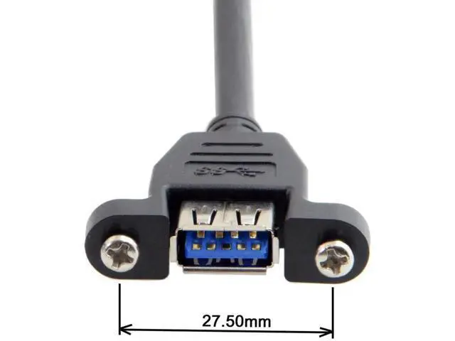 Alt view image 5 of 7 - Cable USB 3.0 Single Port A Female Screw Mount Type to Motherboard 20pin Header Cable 25cm