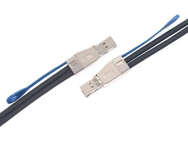 Alt view image 2 of 5 - 12G Mini SAS HD SFF-8644 to SFF-8644 Cable for NVMe Enclosure/Storage Array, SAN & JBOD Compatibility, 100-Ohm, 0.5-m(1.6ft)