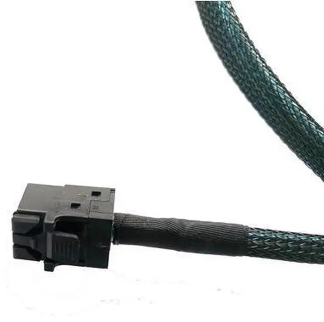 Alt view image 3 of 5 - SlimSAS 4X to MiniSAS HD 4X, SFF-8654 38pin to SFF-8643 36pin Cable, 80cm, 24Gbps SAS, 8GT/s PCIe, SAS3.0 Compatible, Server Compatible