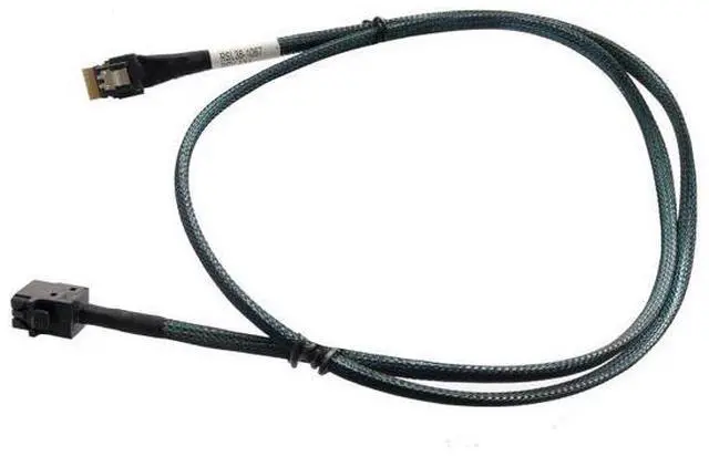 Main image of SlimSAS 4X to MiniSAS HD 4X, SFF-8654 38pin to SFF-8643 36pin Cable, 80cm, 24Gbps SAS, 8GT/s PCIe, SAS3.0 Compatible, Server Compatible
