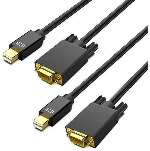 Main image of Mini Displayport to VGA Cable 6FT/2 Pack, Mini DP to VGA Cable (Thunderbolt 2 Compatible) with MacBook Air/Pro, Surface Pro/Dock, iMac, Mac mini, Monitor, Projector