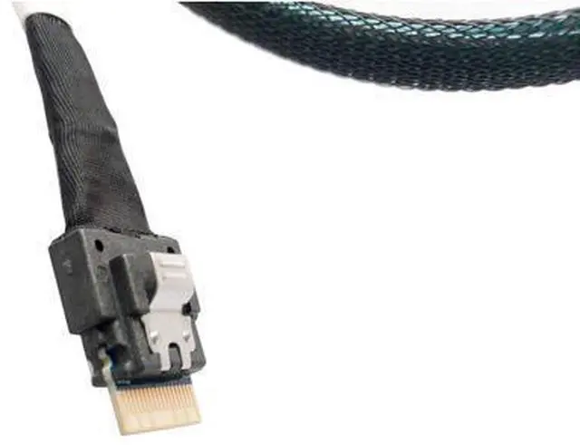 Alt view image 5 of 5 - SlimSAS 4X to MiniSAS HD 4X, SFF-8654 38pin to SFF-8643 36pin Cable, 80cm, 24Gbps SAS, 8GT/s PCIe, SAS3.0 Compatible, Server Compatible