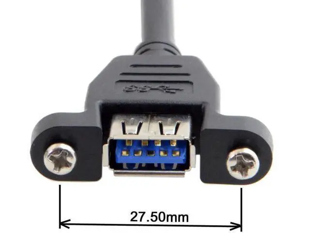 Alt view image 4 of 7 - Cable USB 3.0 Single Port A Female Screw Mount Type to Up Angled Motherboard 20pin Header Cable 90 Degree